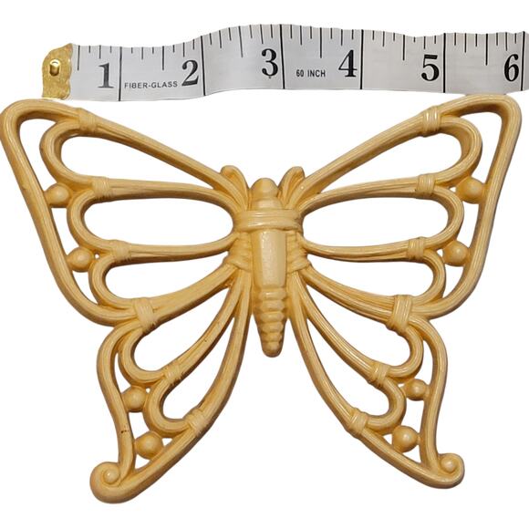 Homco Set of 3 Vintage Brown Syroco 70's Butterflies Wall Decor MCM Made In USA - Picture 3 of 12